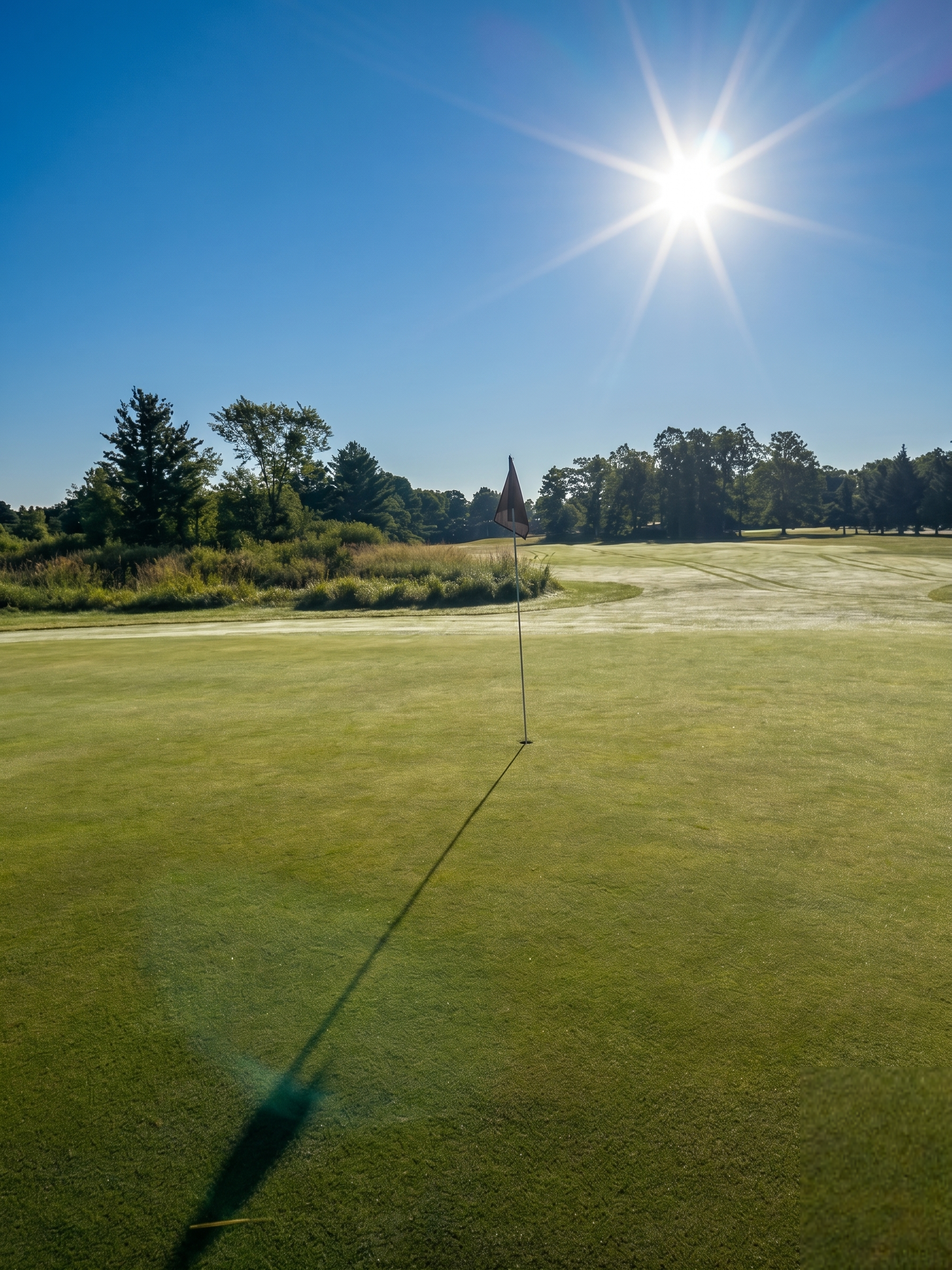 Hole 8 green and flag at West Highland Golf